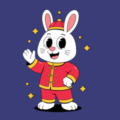 Cheerful Chinese New Year Rabbit