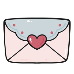 Adorable Heart Seal Envelope Illustration