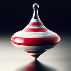 Peppermint Noir Spinning Top &mdash; Vintage Whirligig