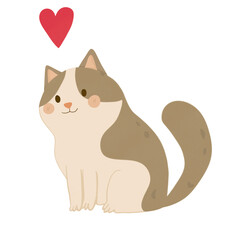 cat with heart