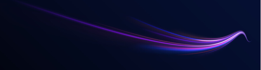 Obraz premium Color line road swirl light dynamic motion speed traffic city. 