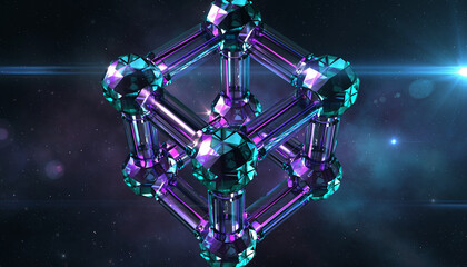 Intricate Crystal Structure Geometric Sacred Geometry Symbol.
