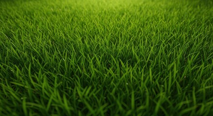 Obraz premium Immersive, low-angle perspective showcasing dense, vibrant green grass blades filling the frame, suggesting peace and organic texture and connection, macro, connection, joy
