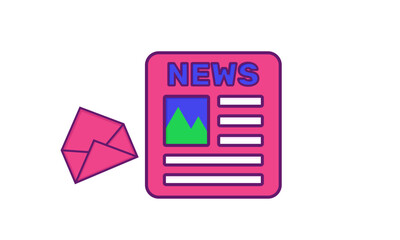 design vector news update icon newspaper information