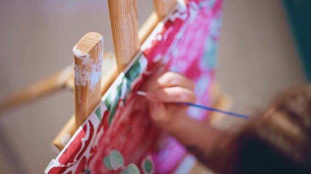 Artist Moves Purposefully, Creative Individual Passionately Reaches Towards Canvas With Force, Artistic Creator Deliberately Extends Their Limb With Vigorous Purpose And Unwavering Focus