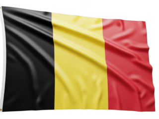 Waving flag of belgium isolated on transparent background
