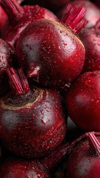 Fresh beets harvested and ready for market at local farm in the morning light