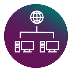 Network topology icon. Internet connection structure. Global web Vector scheme. Computer data exchange.
