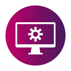 Computer monitor settings. System service symbol. Digital setup Vector. Configuration screen icon