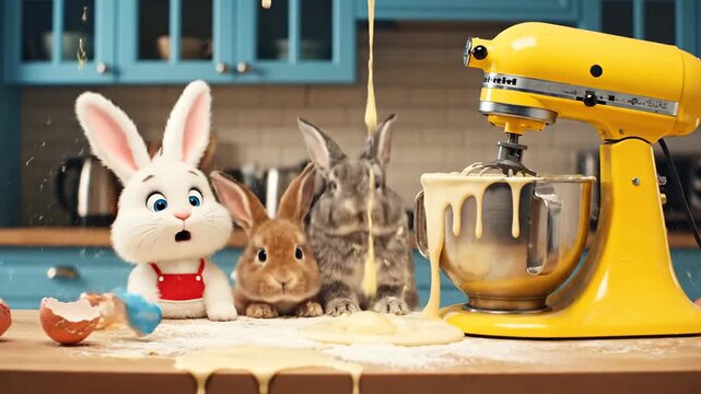 Adorable Bunnies Cause The Worst Kitchen Mixer Explosion