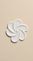 White moisturizing cream arranged in the shape of a blooming flower on a pale background, emphasizing smooth texture and natural ingredients, texture, soft, face