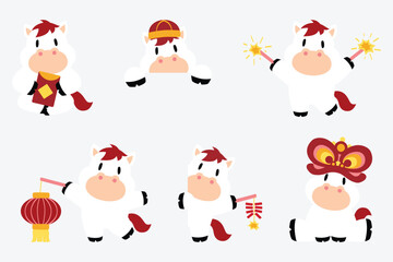 Lunar new year horse cartoon 