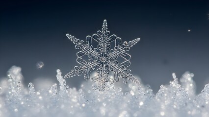 Snowflake macro close up