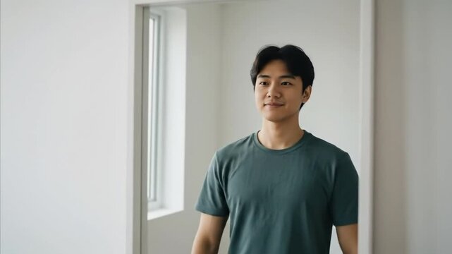 young man gaining confidence through self reflection in quiet room