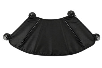 Black mesh car window sun shade with suction cups for protection on isolated background