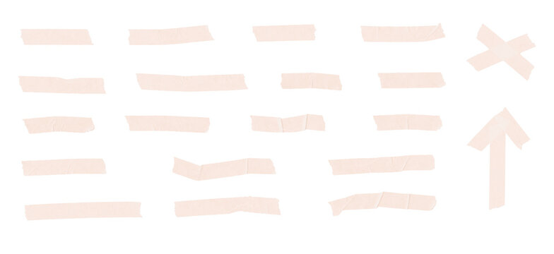 masking tape, pink masking tape pieces, masking tape texture set, various masking tape pieces, masking tape texture white background