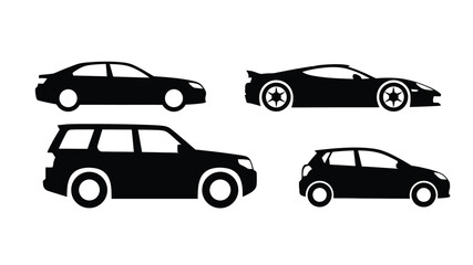 Silhouettes of various car types including sedan sports station wagon and hatchback