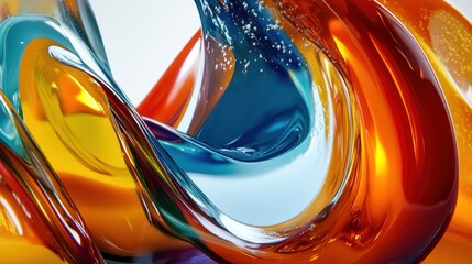 Abstract liquid forms, swirling colors, studio shot, dynamic texture