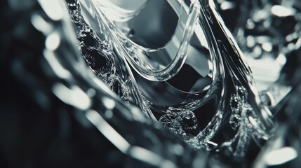 Abstract liquid swirl, dark background, dynamic movement, design element