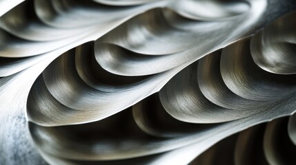 Abstract metallic waves, close-up, industrial background