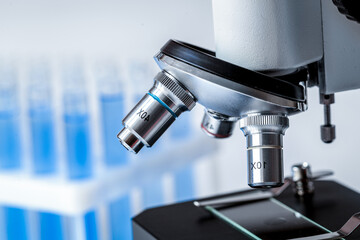 laboratory work with microscope macro