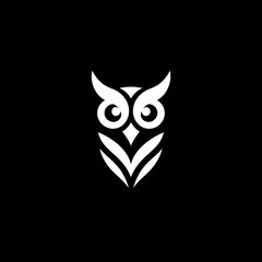 the beautiful black and white owl logo