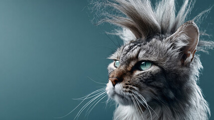 a cat with a mohawk