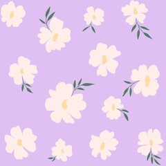 seamless floral pattern. Purple background delicate light floral seamless pattern without unnecessary elements