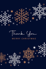 christmas greeting card with snowflakes vector illustration