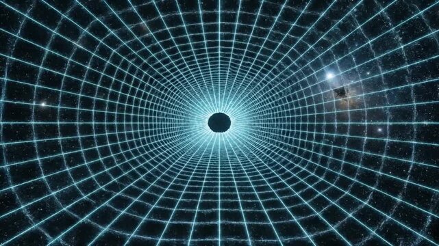 Abstract Wireframe Universe Expansion Seamless Loop Space