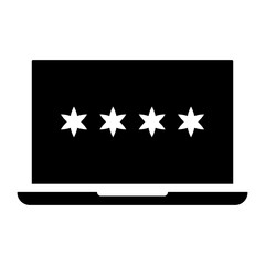computer laptop password glyph icon