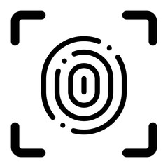 scanning fingerprint glyph icon