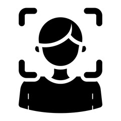 scanning man face detection glyph icon