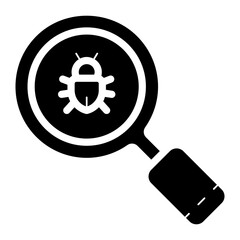 scanning virus glyph icon