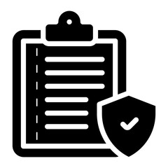 secure policies on clipboard glyph icon