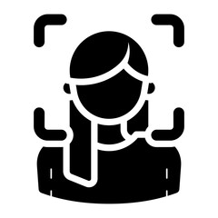 scanning woman face detection glyph icon
