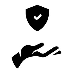 secure shield protection glyph icon