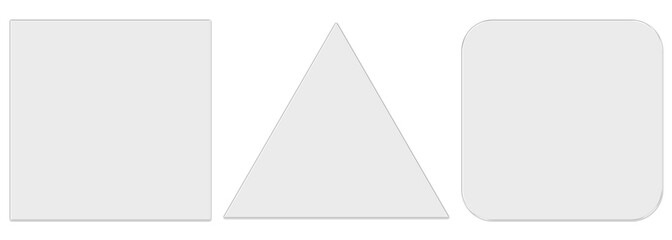 Frosted Glass Geometric Shapes, Glassmorphism UI Icon and Button Set on Transparent Background