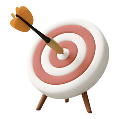 Dart hitting target surrounded by flying money icons