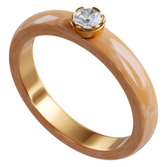 Elegant gold ring with a single diamond gemstone