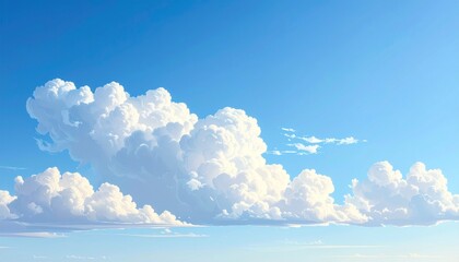 white fluffy clouds blue sky peaceful calm minimal nature daylight soft atmosphere cloudscape clean serenity summer realism