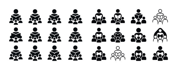 Fototapeta premium Collection of family icons of various styles and configurations