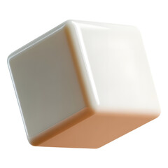 Minimalist geometric cube floating in soft studio light