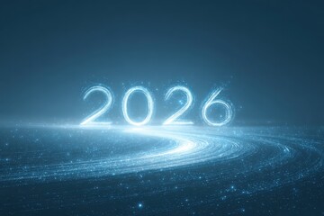 A blue background with the numbers and a spiral