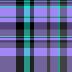Christmas card fabric texture background, poster tartan seamless textile. Goose foot check plaid vector pattern in indigo and teal colors.