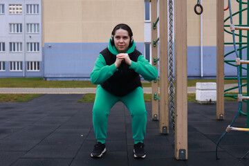 a girl does sports at the stadium