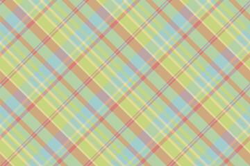 Craft plaid vector seamless, fibre background check fabric. Plain pattern texture tartan textile in light and orange colors.
