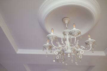 Elegant Vintage Chandelier with Classic Ceiling Design
