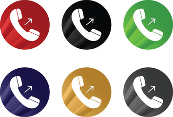 Rounded multicolor shadow phone icon design style
