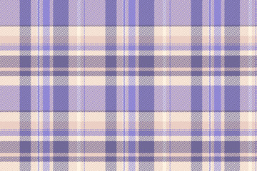 Elegant pastel plaid pattern. Seamless textile design in calming lavender and beige hues. Ideal for backgrounds, fabrics, and vintageinspired themes.
